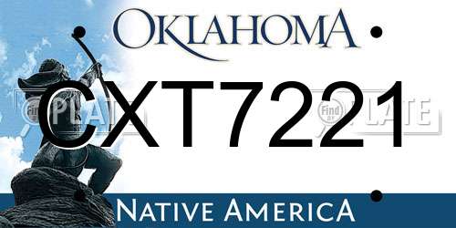 CXT7221 Oklahoma License Plate