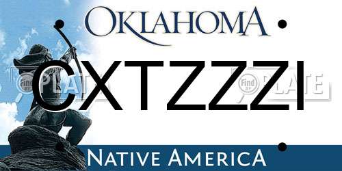 CXTZZZI Oklahoma License Plate