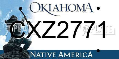 CXZ2771 Oklahoma License Plate