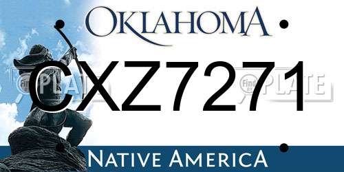 CXZ7271 Oklahoma License Plate