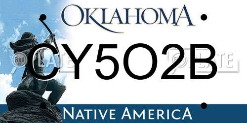 CY5O2B Oklahoma License Plate