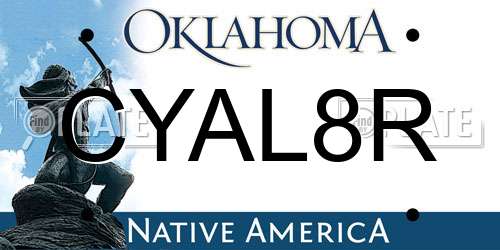CYAL8R Oklahoma License Plate