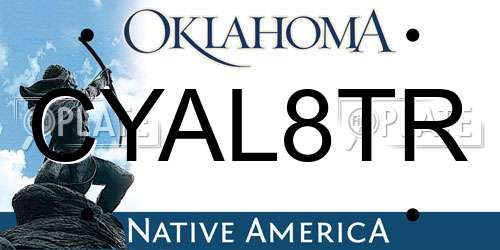 CYAL8TR Oklahoma License Plate