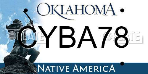 CYBA78 Oklahoma License Plate