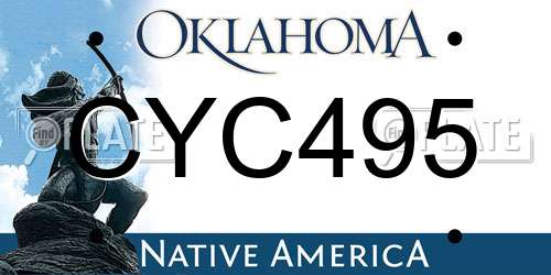 CYC495 Oklahoma License Plate