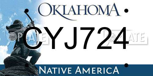 CYJ724 Oklahoma License Plate