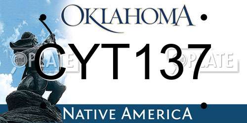 CYT137 Oklahoma License Plate