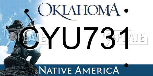 CYU731 Oklahoma License Plate
