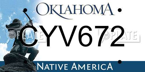 CYV672 Oklahoma License Plate