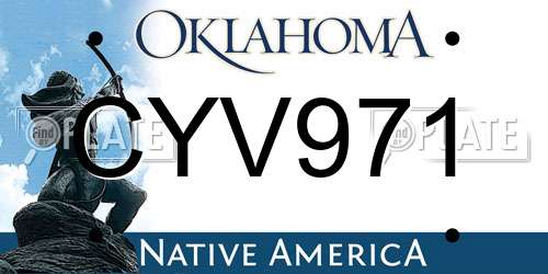 CYV971 Oklahoma License Plate