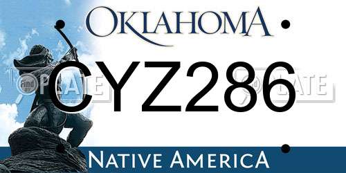CYZ286 Oklahoma License Plate