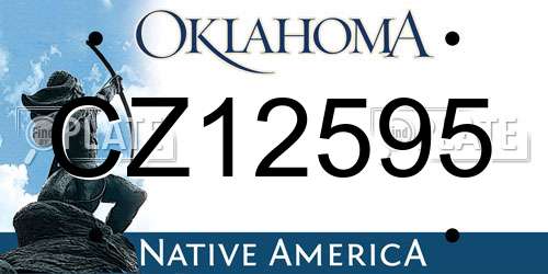 CZ12595 Oklahoma License Plate
