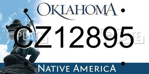 CZ12895 Oklahoma License Plate