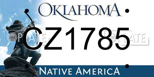 CZ1785 Oklahoma License Plate
