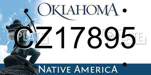 CZ17895 Oklahoma License Plate
