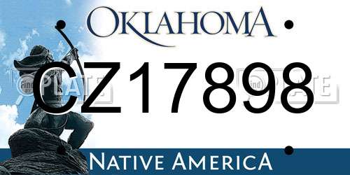 CZ17898 Oklahoma License Plate