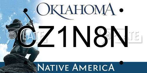 CZ1N8N Oklahoma License Plate