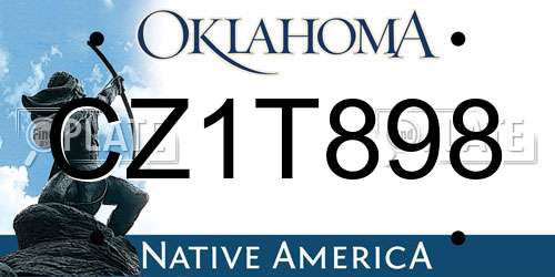 CZ1T898 Oklahoma License Plate
