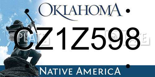 CZ1Z598 Oklahoma License Plate