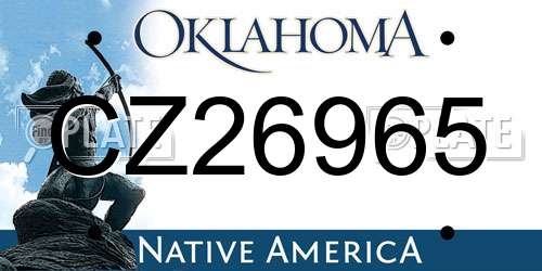 CZ26965 Oklahoma License Plate