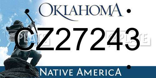 CZ27243 Oklahoma License Plate