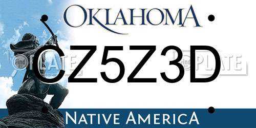 CZ5Z3D Oklahoma License Plate