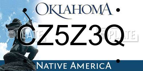 CZ5Z3Q Oklahoma License Plate