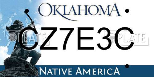 CZ7E3C Oklahoma License Plate