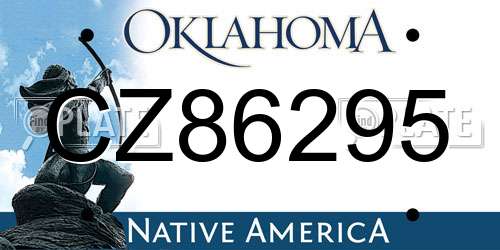 CZ86295 Oklahoma License Plate