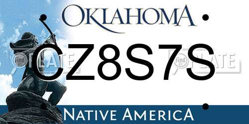 CZ8S7S Oklahoma License Plate