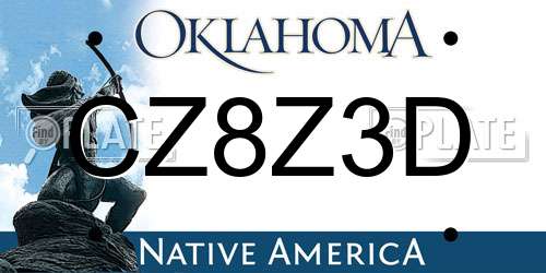 CZ8Z3D Oklahoma License Plate