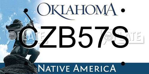 CZB57S Oklahoma License Plate