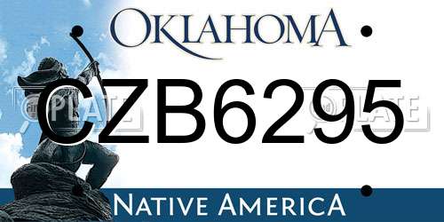 CZB6295 Oklahoma License Plate