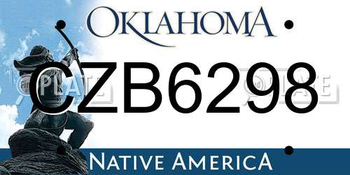CZB6298 Oklahoma License Plate