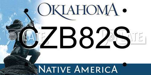 CZB82S Oklahoma License Plate