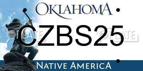 CZBS25 Oklahoma License Plate