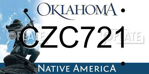 CZC721 Oklahoma License Plate
