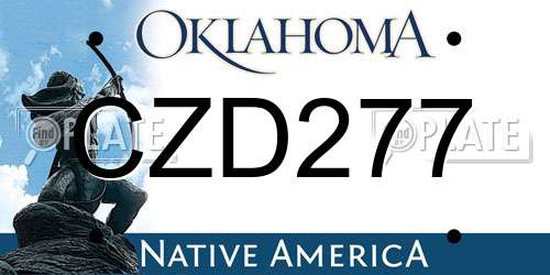 CZD277 Oklahoma License Plate