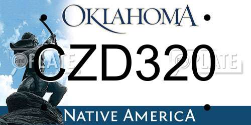 CZD320 Oklahoma License Plate