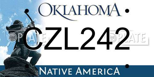CZL242 Oklahoma License Plate