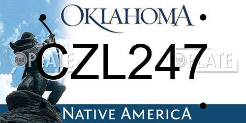 CZL247 Oklahoma License Plate