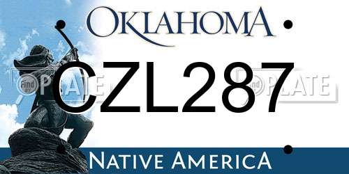 CZL287 Oklahoma License Plate