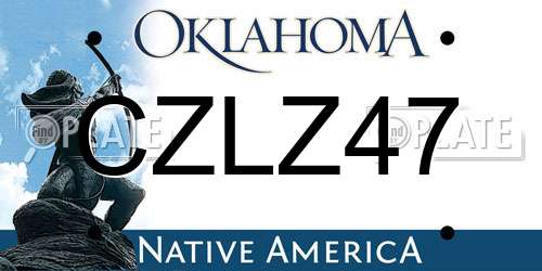 CZLZ47 Oklahoma License Plate