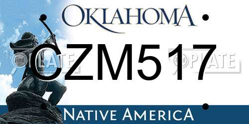 CZM517 Oklahoma License Plate