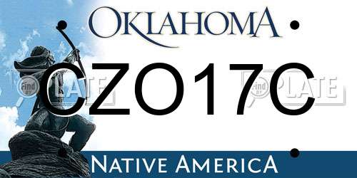 CZO17C Oklahoma License Plate