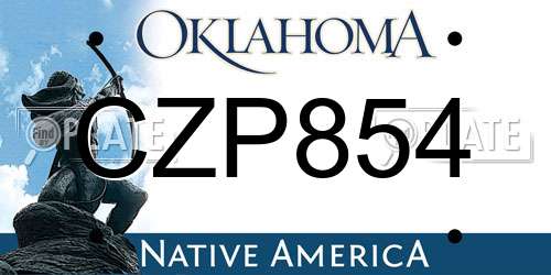 CZP854 Oklahoma License Plate