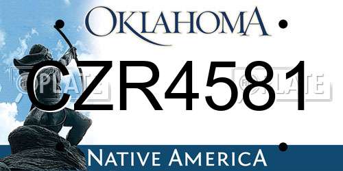 CZR4581 Oklahoma License Plate