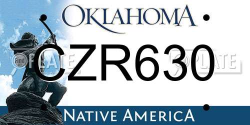CZR630 Oklahoma License Plate