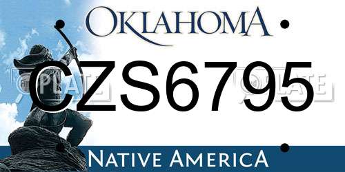 CZS6795 Oklahoma License Plate