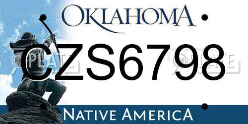 CZS6798 Oklahoma License Plate
